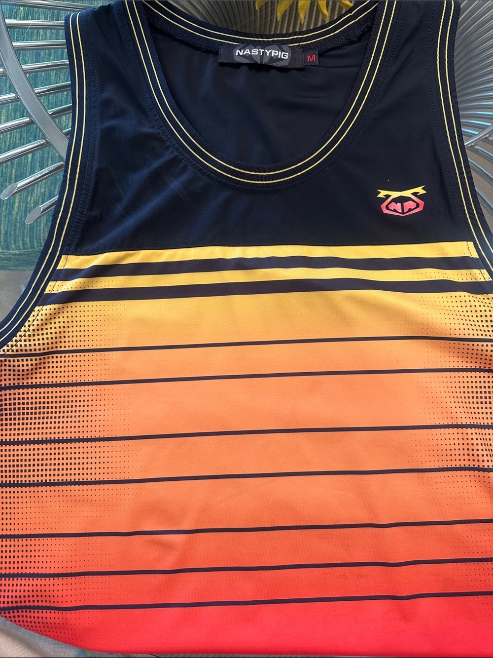 Nasty Pig Black with Yellow Orange Gradient Men’s Athletic Tank